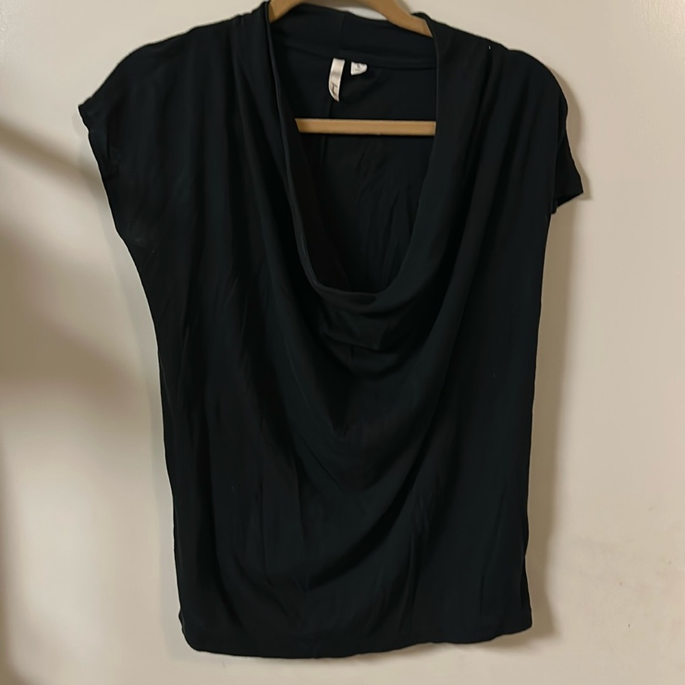 Cowl neck black tee